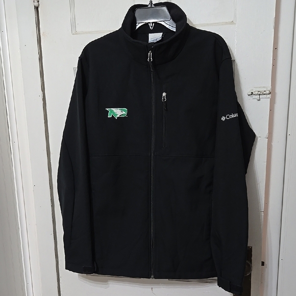 University Of North Dakota Fighting Hawks Columbia Black Men's Jacket Large - Picture 1 of 8